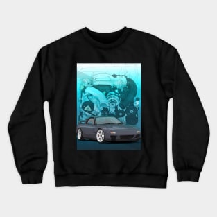 RX7 fd3s with 13b background Crewneck Sweatshirt